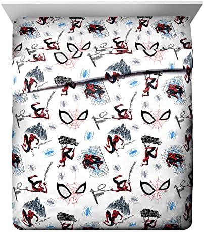 Marvel Spiderman Queen Comforter Set 5 Piece Kids Bedding for Boys, Multi