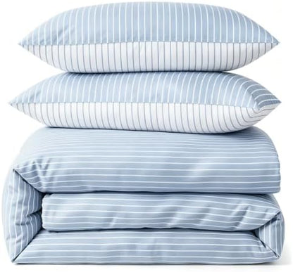 Nayoroom Striped Comforter Set Queen Reversible Blue White Stripe Bedding