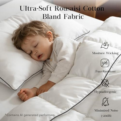 Down Fiber Comforter Oversize King, Lightweight Summer Duvet Insert White