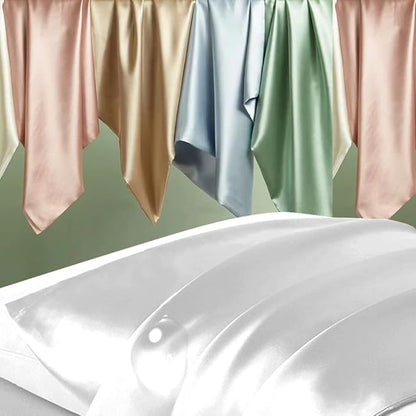 Silk Pillowcase for Hair and Skin, Mulberry Silk Pillow Cases King Size, Anti Acne Cooling Sleep Both Sides Natural Silk Satin Pillow Case Covers with Hidden Zipper, Gifts for Women Men, White