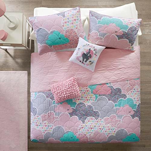 Intelligent Design Kids Cotton Playful Pink Queen Quilt Set, 5pc