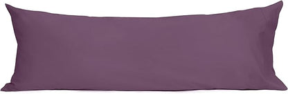 Sunflower Body Pillowcase 100% Cotton Long Pillow Cover/Case Envelope Closure 1 Pack, 20×54 inches Dark Purple, Soft and Breathable