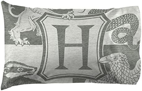 Jay Franco Kids Sheet Set with Fitted, Flat Sheets & Pillow Cover - Ultra-Soft Bedding with Pillowcase for Room Decor, Gray - Harry Potter, 3 Piece Twin