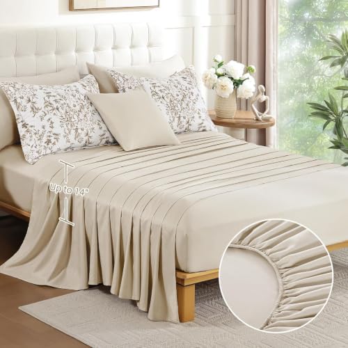 WONGS BEDDING 8 Pieces Comforter Sets Full Size Brown Floral Bed Set