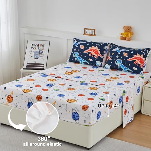 A Nice Night 5pc Glow in The Dark Dinosaur Kids Twin Comforter Sets