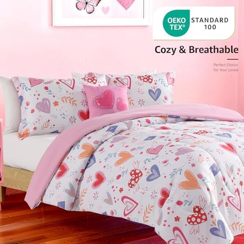 Full Size Comforter Sets for Girls-4 Pieces Printed Full Bedding Sets