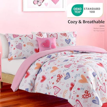 Full Size Comforter Sets for Girls-4 Pieces Printed Full Bedding Sets
