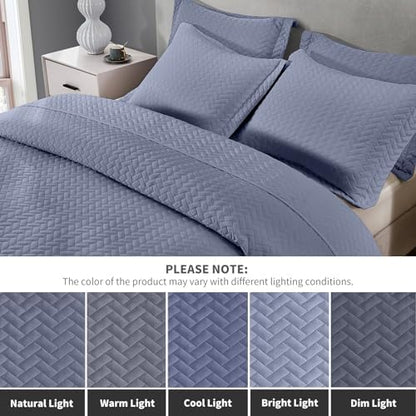Maple&Stone Mineral Blue Quilt California King Size Bedspread