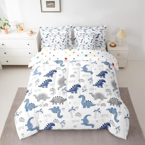 Feelyou Cute Dinosaur 7 Piece Bedding Set for Kids