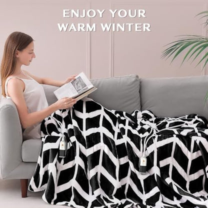 VENTIMI Heated Blanket Queen, 9 Heat Levels & 2-10 Hours Auto Off, Black