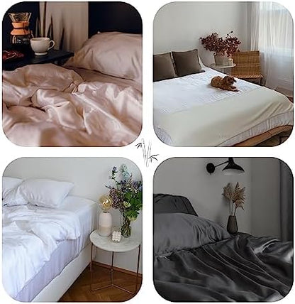 ettitude 100% Lyocell from Organic Bamboo Sheet Set (Queen, Slate Grey)