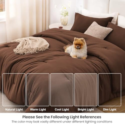 Love's cabin Brown Twin/Twin XL Comforter Set, 2-Piece Prewashed Bed Set