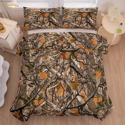 Tailor Shop Camo Bedding Sets King Size,Camo Comforter Sets for Girls Kids Teens Camo Bed Set with 2 Pillowcase…