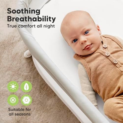 2pk Organic Baby Bassinet Sheets Boys, Girls, Fitted Sheet (Soft White)