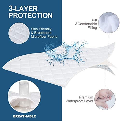 Twin XL Mattress Topper Pad Protector Quilted Waterproof, 39" x 80" White