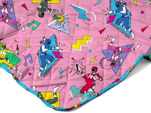 Northwest Power Rangers Retro Twin Quilted Blanket, Comfy Throw, Adults Boys Girls, Soft Lightweight Bedding for Bed, or Couch, 60 x 80 inches