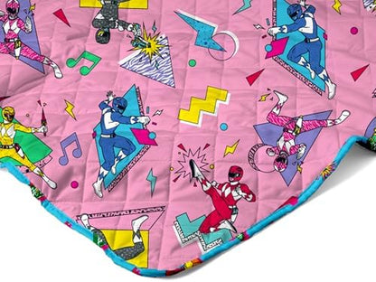 Northwest Power Rangers Retro Twin Quilted Blanket, Comfy Throw, Adults Boys Girls, Soft Lightweight Bedding for Bed, or Couch, 60 x 80 inches