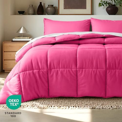 Bare Home Comforter Set - 1800 Ultra Soft (Twin/Twin XL, Pink)