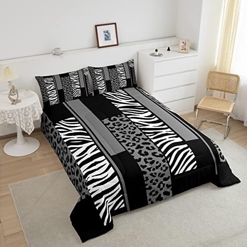 Feelyou Animal Print Leopard Zebra Comforter Set Twin Size Kids Boys