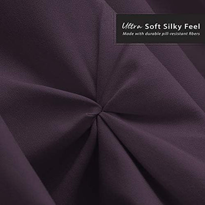 Nestl Purple Bed Skirt Cal King Size, Pinch Pleat Cal King Bed Skirt, 14" Inch Drop Cal King Bedskirt, Hotel Quality Purple Bed Skirts, Microfiber Bedskirt for Cal King Bed, Purple Cal King Bed Skirt