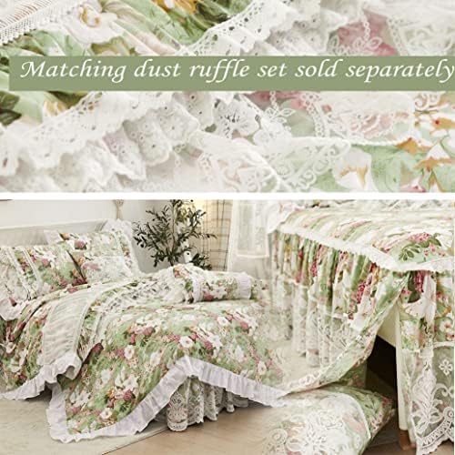 FADFAY Shabby Floral Sheets Full Size 100% Cotton Vintage Garden Flower Bed Sheet Soft Girls Women Cottagecore Room Decor Lily Blush Pink Hydrangea Printed Deep Pocket Sheet 17.5 inch