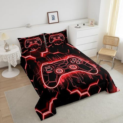 Feelyou Kids Red Gamer Comforter Full Size for Boys Girls