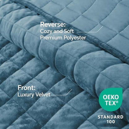 BEDELITE Velvet Quilt Set King Size, Luxury Velvet Comforter Bedding