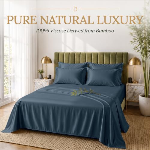 DECOLURE 100% Viscose Derived from Bamboo Sheets King Size | 6 Pc Bed Set