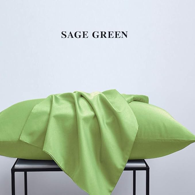 NTBAY King Pillowcase Set - 2 Pack Brushed Microfiber 20x36 Pillowcases - Soft, Wrinkle-Free, Fade-Resistant, Stain-Resistant, Sage Green Pillowcases with Envelope Closure - 20x36 Inches, Sage Green