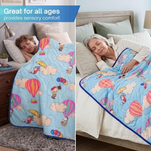 Peanuts® Snoopy Cooling Throw Blanket for Hot Sleepers, 50 x 70 Inch Lightweight All-Season Throw, Soft Breathable Cooling Fabric for Couch, Bed, (Officially Licensed Product) by Franco Calm