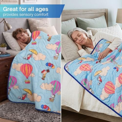 Peanuts® Snoopy Cooling Throw Blanket for Hot Sleepers, 50 x 70 Inch Lightweight All-Season Throw, Soft Breathable Cooling Fabric for Couch, Bed, (Officially Licensed Product) by Franco Calm