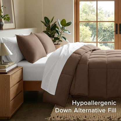 Bare Home Comforter Set - 1800 Ultra Soft (Cal King, Cocoa)