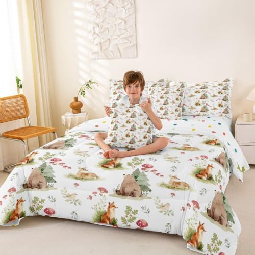 Erosebridal Wild Animals 7 Piece Bed in A Bag Queen Comforter Set