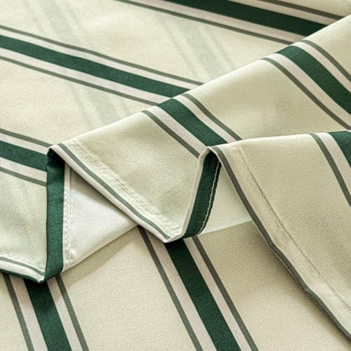 NSNLGSGC Sage Green Retro Striped Duvet Cover Set, King
