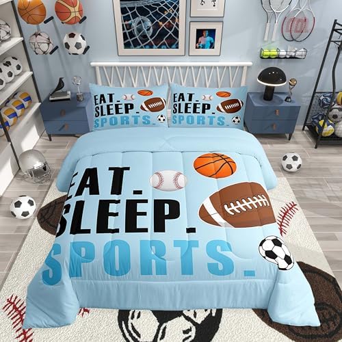 Feelyou Sports Comforter Set Toddler Size for Kids Boys Girls