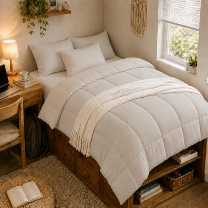 Anluoer Twin Comforter Set, 5 Piece Bed in a Bag Twin Bedding Sets