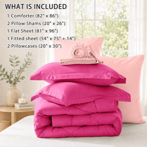 Anluoer Full Size Comforter Sets, 7 Piece Bed in a Bag Full Bedding Sets