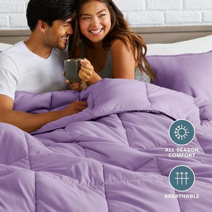 Bare Home Queen Comforter Set - 1800 Ultra Soft (Queen, Lavender)