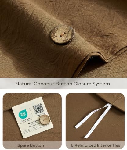 JELLYMONI 100% Washed Cotton Fall Pumpkin Duvet Cover Cal King, Linen-Like