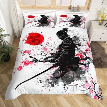 Feelyou Japanese Samurai Duvet Cover King Size Boys Girls Teens
