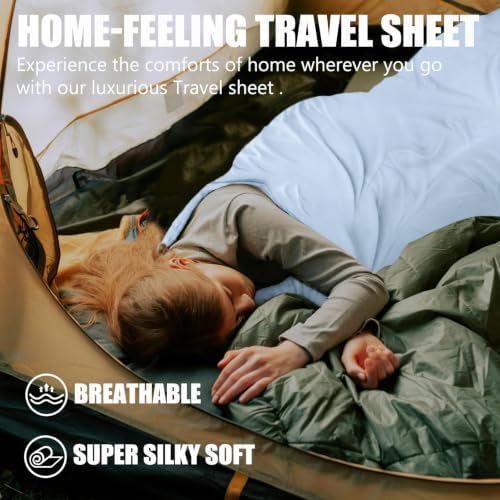 Frelaxy Ultralight Sleeping Bag Liner, Compact Travel Sheet, 3 Sizes