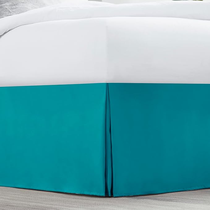 Nestl Teal Bed Skirt King Size - King Bed Skirt 14 Inch Drop - Brushed Microfiber Bed Skirts - Hotel Quality Pleated Bed Skirt - Shrinkage & Fade Resistant