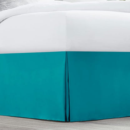 Nestl Teal Twin XL Bed Skirt - Twin XL Size Bed Skirt 14 Inch Drop - Brushed Microfiber Bed Skirts - Hotel Quality Pleated Bed Skirt - Shrinkage & Fade Resistant