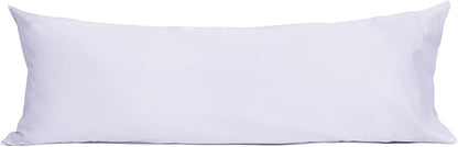 Sunflower Body Pillowcase 100% Cotton Long Pillow Cover/Case Envelope Closure 1 Pack, 20×54 inches Light Purple, Soft and Breathable