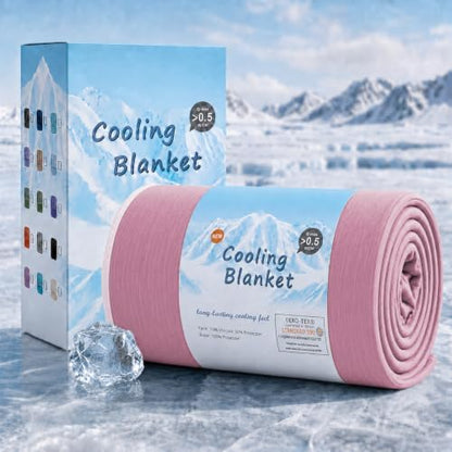 Topcee Cooling Blanket(90"x108"King Size) for Night Sweats Absorbs Heat to Keep Adults Cool on Warm Nights, Q-Max 0.5 Cooling Blankets for Hot Sleepers, Ultra-Cool Lightweight Blanket for Bed