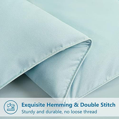 EASELAND Queen Size Down Alternative Comforter, Aqua, 88x88 Inches