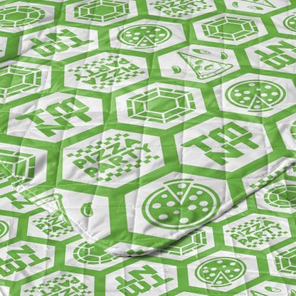 Northwest Nickelodeon Teenage Mutant Ninja Turtles Pizza Party Quilted Throw Blanket, Comfy Throw, Adults Boys Girls, Soft Lightweight Bedding for Bed, or Couch, 60 x 80 inches