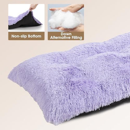 EHEYCIGA Fluffy Dog Crate Bed for Small Dogs, Plush Crate Pad, Purple