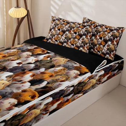 Feelyou Guinea Pig Cavy Comforter Set Queen Size Girls Boys Kids