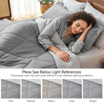 BEDELITE Twin XL Comforter Set 5 Pieces, Reversible Dark Grey Bed in A Bag